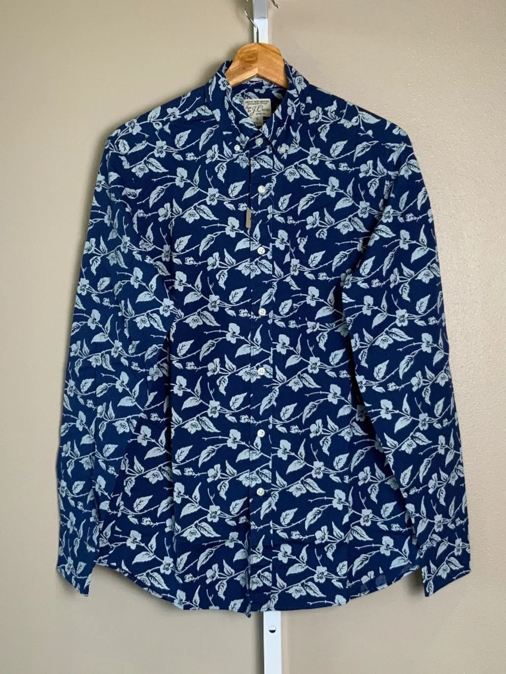J. Crew Slim Stretch Secret Wash Button Down Shirt Bell Flowers Print